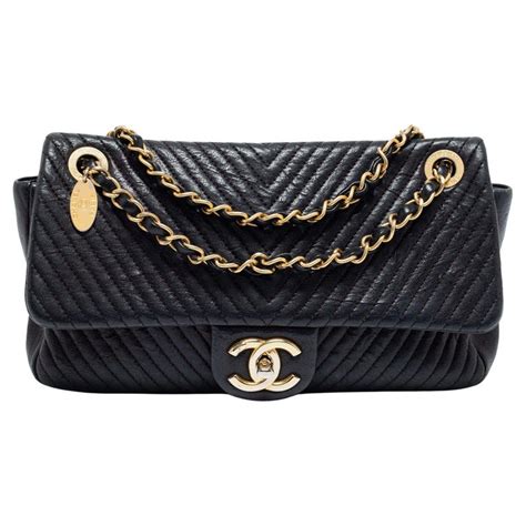 Chanel Medium Surpique Chevron Flap Bag 